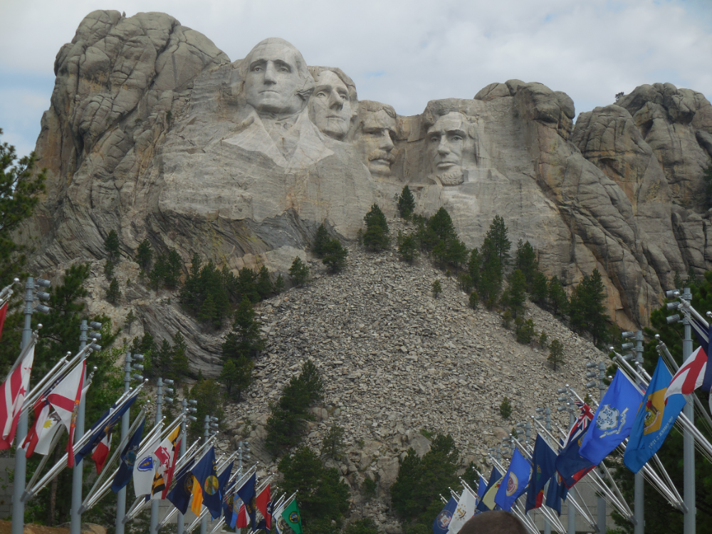 As seen from the avenue of flags.